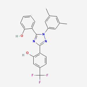2-(1-(3,5-Dimethylphenyl)-5-(2-hydroxyphenyl)-1H-1,2,4-triazol-3-yl)-5-(trifluoromethyl)phenol chemical structure (CAS 2766570-23-2)