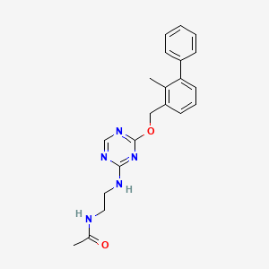 N-(2-((4-((2-Methyl-[1,1'-biphenyl]-3-yl)methoxy)-1,3,5-triazin-2-yl)amino)ethyl)acetamide chemical structure (CAS 2767424-13-3)