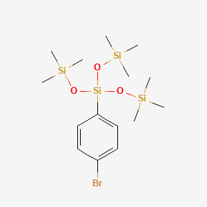 3-(4-Bromophenyl)-1,1,1,5,5,5-hexamethyl-3-((trimethylsilyl)oxy)trisiloxane chemical structure (CAS 27676-56-8)
