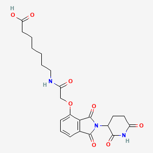 7-(2-((2-(2,6-Dioxopiperidin-3-yl)-1,3-dioxoisoindolin-4-yl)oxy)acetamido)heptanoic acid chemical structure (CAS 2768514-60-7)