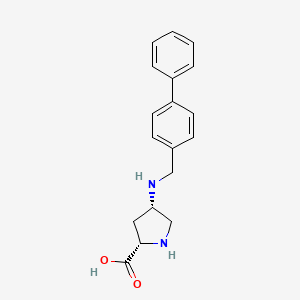 (2S,4S)-4-(([1,1'-Biphenyl]-4-ylmethyl)amino)pyrrolidine-2-carboxylic acid chemical structure (CAS 2768663-14-3)