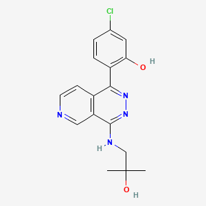 5-Chloro-2-(4-((2-hydroxy-2-methylpropyl)amino)pyrido[3,4-d]pyridazin-1-yl)phenol chemical structure (CAS 2769040-91-5)
