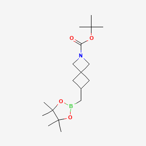 tert-Butyl 6-((4,4,5,5-tetramethyl-1,3,2-dioxaborolan-2-yl)methyl)-2-azaspiro[3.3]heptane-2-carboxylate chemical structure (CAS 2769820-89-3)