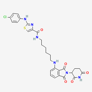 2-((4-Chlorophenyl)amino)-N-(6-((2-(2,6-dioxopiperidin-3-yl)-1,3-dioxoisoindolin-4-yl)amino)hexyl)thiazole-4-carboxamide chemical structure (CAS 2785323-62-6)