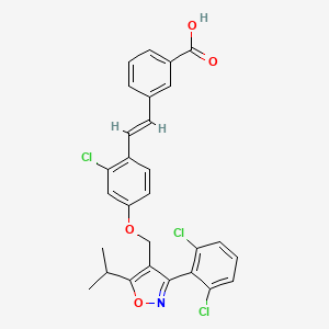 3-(2-Chloro-4-((3-(2,6-dichlorophenyl)-5-isopropylisoxazol-4-yl)methoxy)styryl)benzoic acid chemical structure (CAS 278779-30-9)