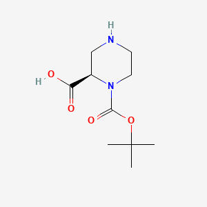 (R)-1-Boc-Piperazine-2-carboxylic acid chemical structure (CAS 278788-60-6)