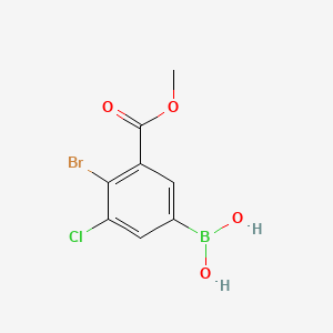 (4-Bromo-3-chloro-5-(methoxycarbonyl)phenyl)boronic acid chemical structure (CAS 2788844-97-1)