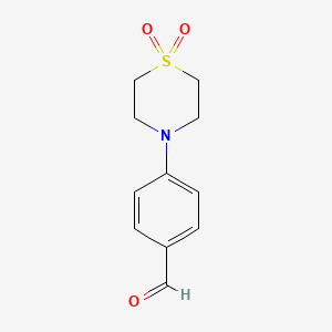 4-(1,1-Dioxidothiomorpholino)benzaldehyde chemical structure (CAS 27913-96-8)