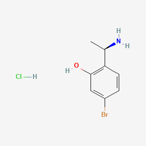 (R)-2-(1-Aminoethyl)-5-bromophenol hydrochloride chemical structure (CAS 2792161-48-7)