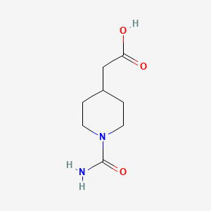 2-(1-Carbamoylpiperidin-4-yl)acetic acid chemical structure (CAS 279236-52-1)