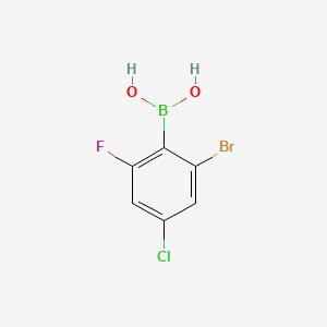 (2-Bromo-4-chloro-6-fluorophenyl)boronic acid chemical structure (CAS 2795134-19-7)