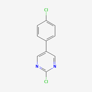 2-Chloro-5-(4-chlorophenyl)pyrimidine chemical structure (CAS 27956-40-7)