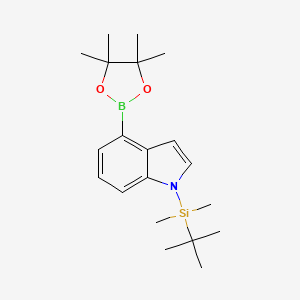 1-(tert-Butyldimethylsilyl)-4-(4,4,5,5-tetramethyl-1,3,2-dioxaborolan-2-yl)-1H-indole chemical structure (CAS 2797057-33-9)