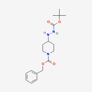 Benzyl 4-(2-(tert-butoxycarbonyl)hydrazinyl)piperidine-1-carboxylate chemical structure (CAS 280111-50-4)