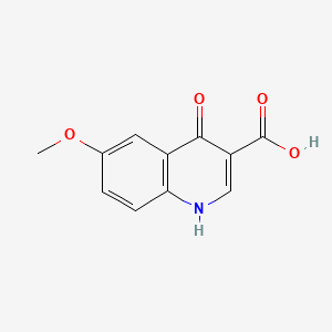 4-Hydroxy-6-methoxyquinoline-3-carboxylic acid chemical structure (CAS 28027-16-9)