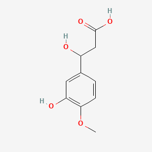 3-Hydroxy-3-(3-hydroxy-4-methoxyphenyl)propanoic acid chemical structure (CAS 28030-22-0)
