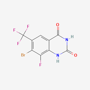 7-Bromo-8-fluoro-6-(trifluoromethyl)quinazoline-2,4(1H,3H)-dione chemical structure (CAS 2803279-96-9)