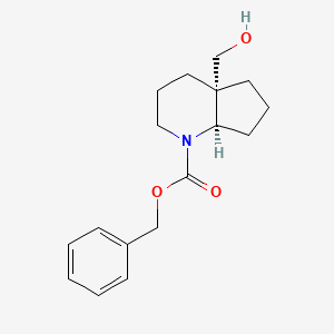 Benzyl (4aS,7aR)-4a-(hydroxymethyl)octahydro-1H-cyclopenta[b]pyridine-1-carboxylate chemical structure (CAS 2803359-95-5)