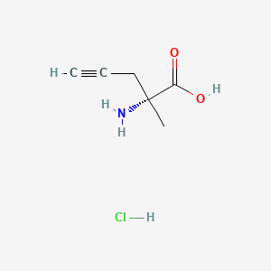 (R)-2-Amino-2-methylpent-4-ynoic acid hydrochloride chemical structure (CAS 2803419-94-3)