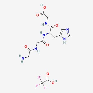 (S)-2-(2-(2-(2-Aminoacetamido)acetamido)-3-(1H-imidazol-4-yl)propanamido)acetic acid 2,2,2-trifluoroacetate chemical structure (CAS 2803420-65-5)