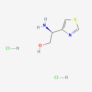 (S)-2-Amino-2-(thiazol-4-yl)ethanol dihydrochloride chemical structure (CAS 2803420-78-0)