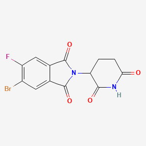 5-Bromo-2-(2,6-dioxopiperidin-3-yl)-6-fluoroisoindoline-1,3-dione chemical structure (CAS 2803445-69-2)