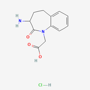 2-(3-Amino-2-oxo-2,3,4,5-tetrahydro-1H-benzo[b]azepin-1-yl)acetic acid hydrochloride chemical structure (CAS 2803445-72-7)