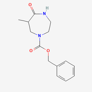 Benzyl 6-methyl-5-oxo-1,4-diazepane-1-carboxylate chemical structure (CAS 2803456-81-5)