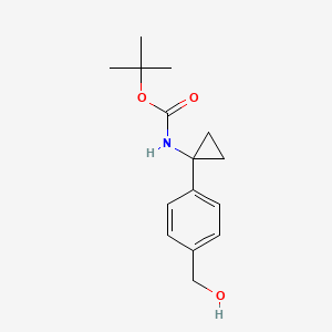 tert-Butyl (1-(4-(hydroxymethyl)phenyl)cyclopropyl)carbamate chemical structure (CAS 2803460-75-3)