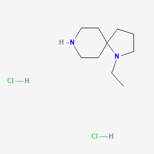 1-Ethyl-1,8-diazaspiro[4.5]decane dihydrochloride chemical structure (CAS 2803476-81-3)