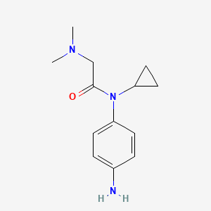 N-(4-Aminophenyl)-N-cyclopropyl-2-(dimethylamino)acetamide chemical structure (CAS 2803477-11-2)