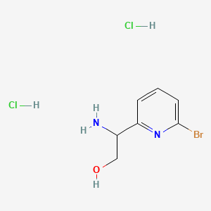 2-Amino-2-(6-bromopyridin-2-yl)ethan-1-ol dihydrochloride chemical structure (CAS 2803477-18-9)