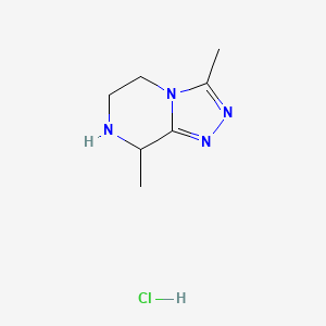 3,8-Dimethyl-5,6,7,8-tetrahydro-[1,2,4]triazolo[4,3-a]pyrazine hydrochloride chemical structure (CAS 2803477-20-3)