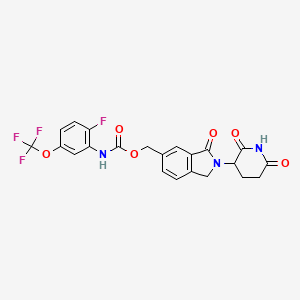 (2-(2,6-Dioxopiperidin-3-yl)-3-oxoisoindolin-5-yl)methyl (2-fluoro-5-(trifluoromethoxy)phenyl)carbamate chemical structure (CAS 2803881-11-8)