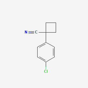 1-(4-Chlorophenyl)cyclobutanecarbonitrile chemical structure (CAS 28049-61-8)
