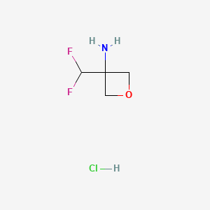 3-(Difluoromethyl)oxetan-3-amine hydrochloride chemical structure (CAS 2805254-29-7)
