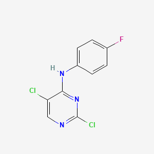 2,5-Dichloro-N-(4-fluorophenyl)pyrimidin-4-amine chemical structure (CAS 280582-13-0)