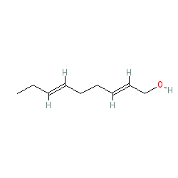 Trans,cis-2,6-nonadien-1-ol chemical structure (CAS 28069-72-9)