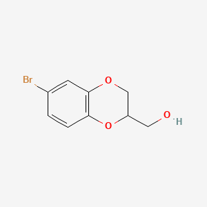 (6-Bromo-2,3-dihydrobenzo[b][1,4]dioxin-2-yl)methanol chemical structure (CAS 280752-78-5)