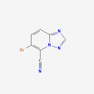 6-Bromo-[1,2,4]triazolo[1,5-a]pyridine-5-carbonitrile chemical structure (CAS 2808272-49-1)