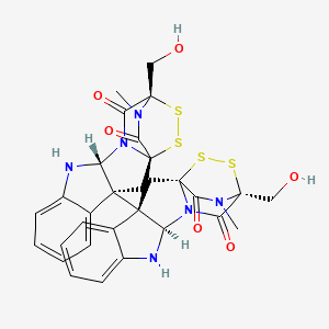 (3S,3′S,5aR,5′aR,10bR,10′bR,11aS,11′aS)-2,2′,3,3′,5a,5′a,6,6′-Octahydro-3,3′-bis(hydroxymethyl)-2,2′-dimethyl[10b,10′b(11H,11′H)-bi-3,11a-epidithio-11aH-pyrazino[1′,2′:1,5]pyrrolo[2,3-b]indole]-1,1′,4,4′-tetrone chemical structure (CAS 28097-03-2)