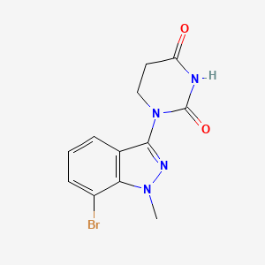 1-(7-Bromo-1-methyl-1H-indazol-3-yl)dihydropyrimidine-2,4(1H,3H)-dione chemical structure (CAS 2810876-98-1)