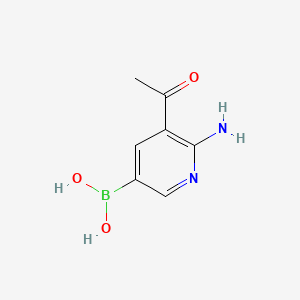 (5-Acetyl-6-aminopyridin-3-yl)boronic acid chemical structure (CAS 2813871-56-4)