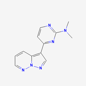 N,N-Dimethyl-4-(pyrazolo[1,5-b]pyridazin-3-yl)pyrimidin-2-amine chemical structure (CAS 2814486-79-6)