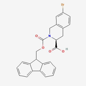 (S)-2-(((9H-Fluoren-9-yl)methoxy)carbonyl)-7-bromo-1,2,3,4-tetrahydroisoquinoline-3-carboxylic acid chemical structure (CAS 281655-66-1)