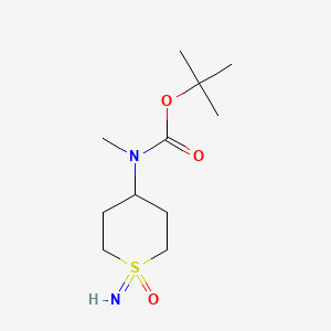 tert-Butyl (1-imino-1-oxidohexahydro-1l6-thiopyran-4-yl)(methyl)carbamate chemical structure (CAS 2816674-57-2)