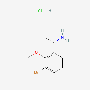 (S)-1-(3-Bromo-2-methoxyphenyl)ethan-1-amine hydrochloride chemical structure (CAS 2816820-13-8)