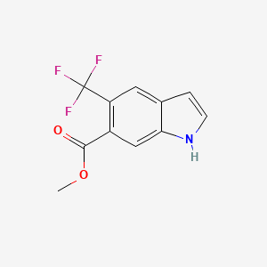 Methyl 5-(trifluoromethyl)-1H-indole-6-carboxylate chemical structure (CAS 2816913-18-3)