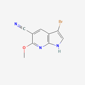 3-Bromo-6-methoxy-1H-pyrrolo[2,3-b]pyridine-5-carbonitrile chemical structure (CAS 2816913-86-5)