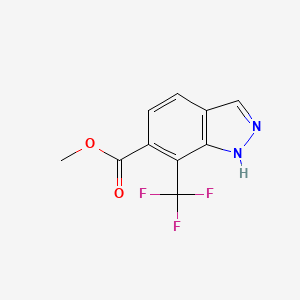 Methyl 7-(trifluoromethyl)-1H-indazole-6-carboxylate chemical structure (CAS 2816914-29-9)